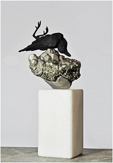 RINA STUTZER, THE COLLECTOR
BRONZE,PATINA, IRON PYRITE CRYSTAL(FOOLS GOLD)