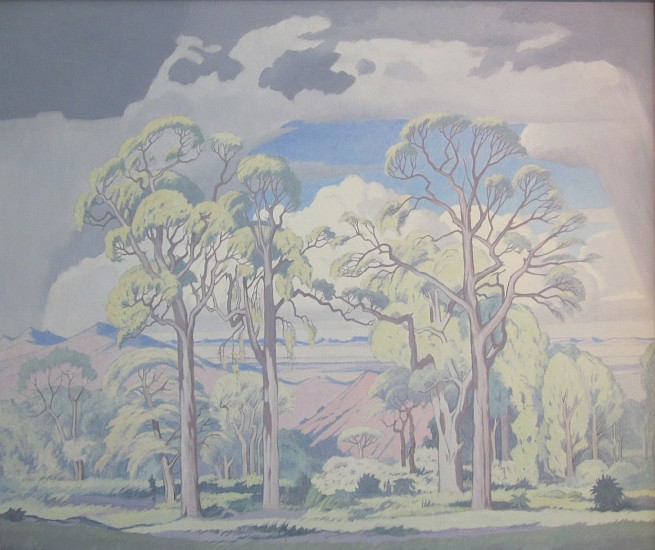 J.H. PIERNEEF, BUSHVELD LANDSCAPE NEAR SOUTPANSBERG
OIL ON BOARD