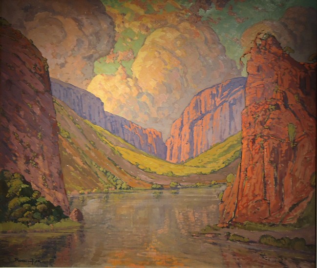 J.H. PIERNEEF, ROCK CANYON
OIL ON BOARD