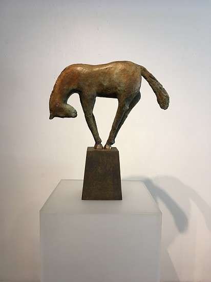 CHONAT GETZ, BALANCING ON A FRUSTUM
CAST BRONZE AND MILD STEEL