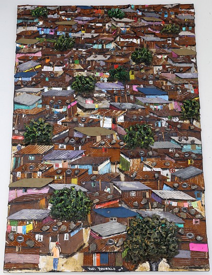 VUSI KHUMALO, LATIN INFORMAL SETTLEMENT
MIXED MEDIA ON BOARD