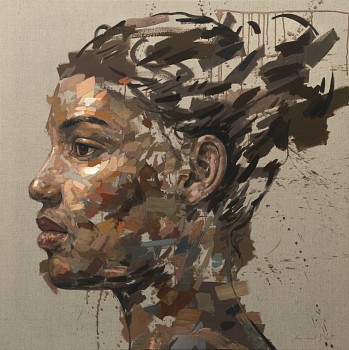 Grouping of swaths #1, Oil on linen, 120 x 120 cm