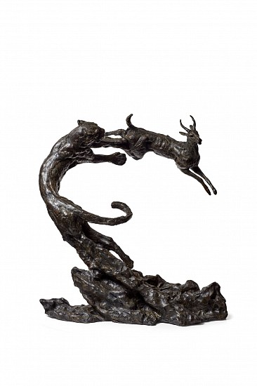 DYLAN LEWIS, LEOPARD CHASING BUSHBUCK MAQUETTE I (S379)
2021, BRONZE