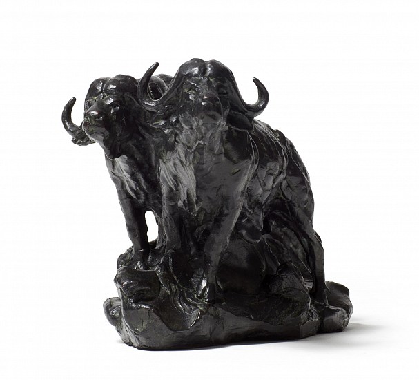 DYLAN LEWIS, BUFFALO BULL PAIR MINIATURE (S398)
2021, BRONZE