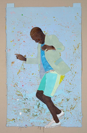 THONTON KABEYA
SCULPTED CANVAS, ACRYLIC, WALNUT POWDER AND NEWSPAPER INK TRANSFER