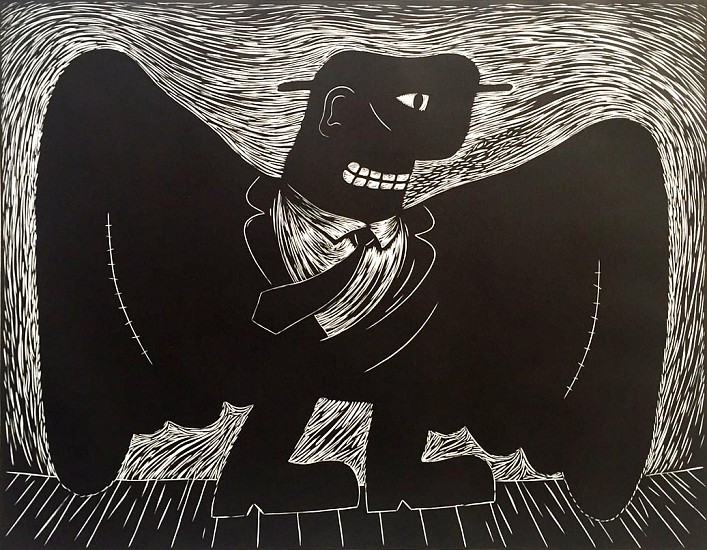 NORMAN CATHERINE, BLACK TIE
LINOCUT