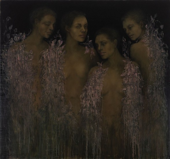 SHANY VAN DEN BERG, GODDESSES OF THE PINK MOON
OIL ON BOARD