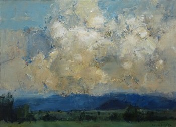 stormcloud over korannaberg mountains tswalu 59cm x 84cm oil on canvas