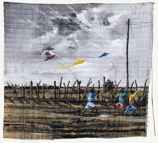 FUMANI MALULEKE, KHAYINDI (KITE )
ACRYLIC ON GRASS MATT