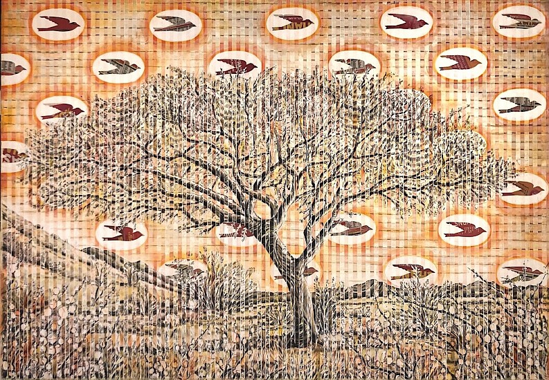 GARY STEPHENS, KALAHARI SUNRISE ACACIA WITH SWALLOW PATTERN
2023, MIXED MEDIA