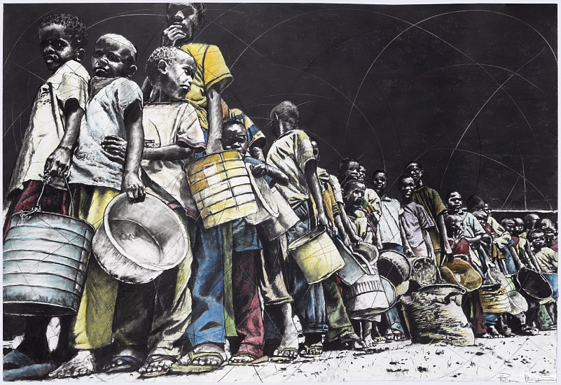 PHILLEMON HLUNGWANI, HAKUNENE VUSIWANA BYI SUSIWA HI<br />
DYONDZO ( INDEED, POVERTY IS ERADICATED BY<br />
EDUCATION)
2024, CHARCOAL AND PASTEL ON PAPER