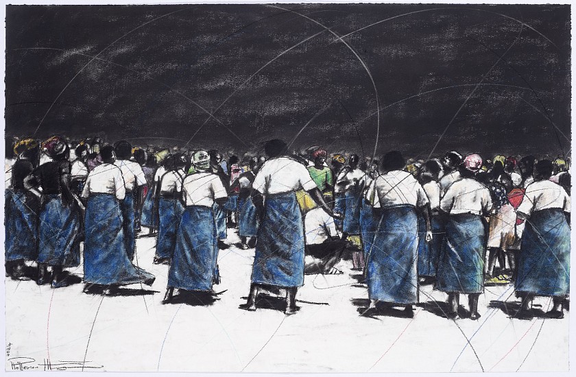 PHILLEMON HLUNGWANI, KUTSAKA KA TSHUNGULA (JOY IS MEDICINAL)
2024, CHARCOAL AND PASTEL ON PAPER