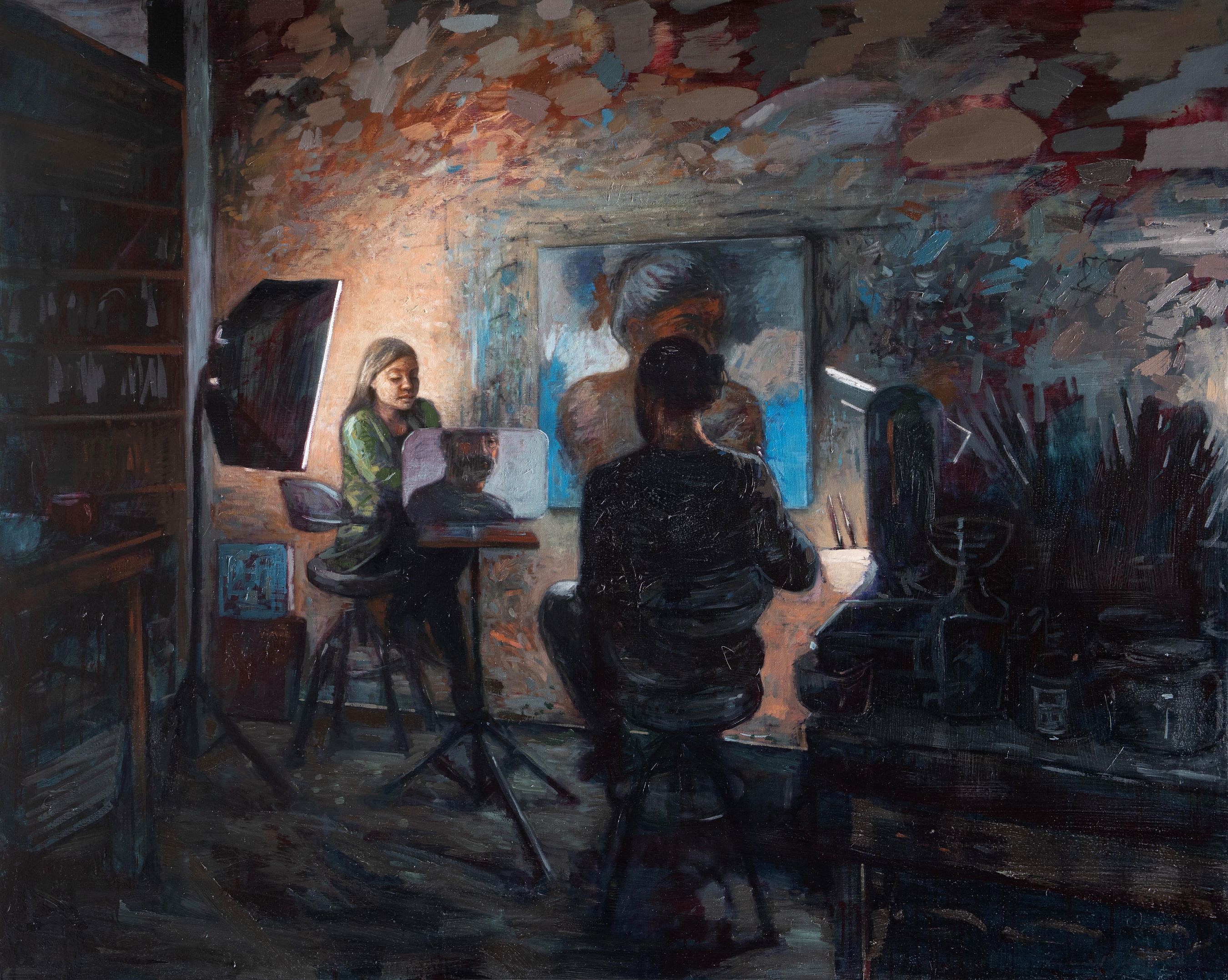 Studio Reflection 2024 oil on linen 120 x 150cm