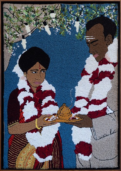 TALIA RAMKILAWAN, THE WEDDING DAY II (DIYA NEEDHI AND LOGANATHAN)
2024, WOOL ON HESSIAN