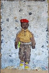 THONTON KABEYA, SOUL JA BOY
2025, WALNUT POWDER AND NEWSPAPER INK TRANSFERRED ON SCULPTING CANVAS