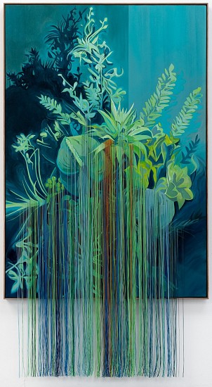 SANELL AGGENBACH, CHROMOPLASTICA
2025, OIL AND ACRYLIC ON CANVAS, THREADS KIAAT FRAME