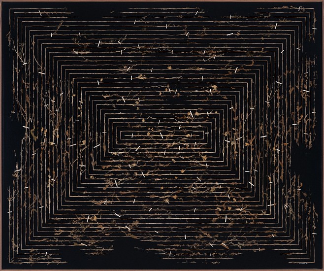 GERHARD MARX, HEDGE (For F.S.)
2025, PLANT MATERIAL, TISSUE PAPER AND ACRYLIC GROUND ON CANVAS