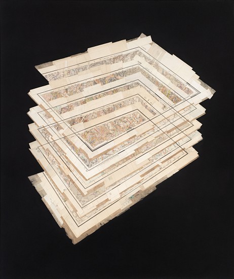 GERHARD MARX, SOIL HORIZON I
2023, CUT AND RECONFIGURED MAP FRAGMENTS ON PU AND CANVAS