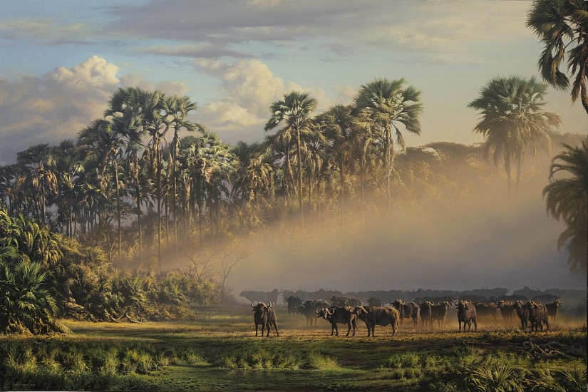 PAUL AUGUSTINUS, REFUGIA SERIES; A THOUSAND BUFFALO ENCOUNTER, JAU EVENING
2024, OIL  ON CANVAS