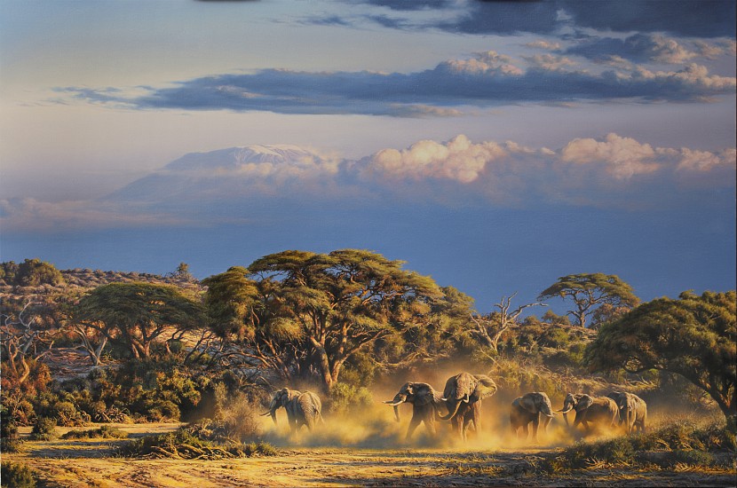 PAUL AUGUSTINUS, KILIMANJARO ELEPHANTS
2018, OIL ON CANVAS