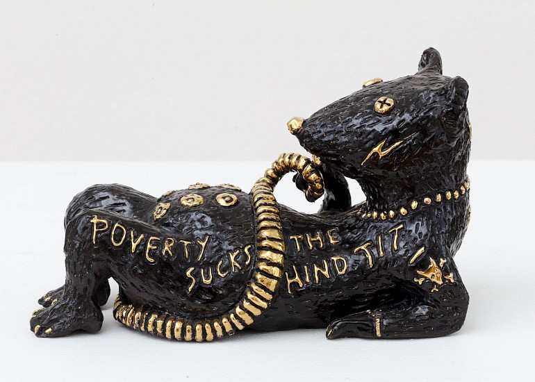 LUCINDA MUDGE, POVERTY SUCKS
2020, CERAMIC, GOLD LUSTRE