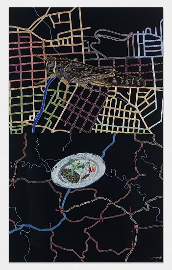 TAMAR MASON, LOCUSTS
2024, EMBROIDERY AND BEADWORK ON FABRIC